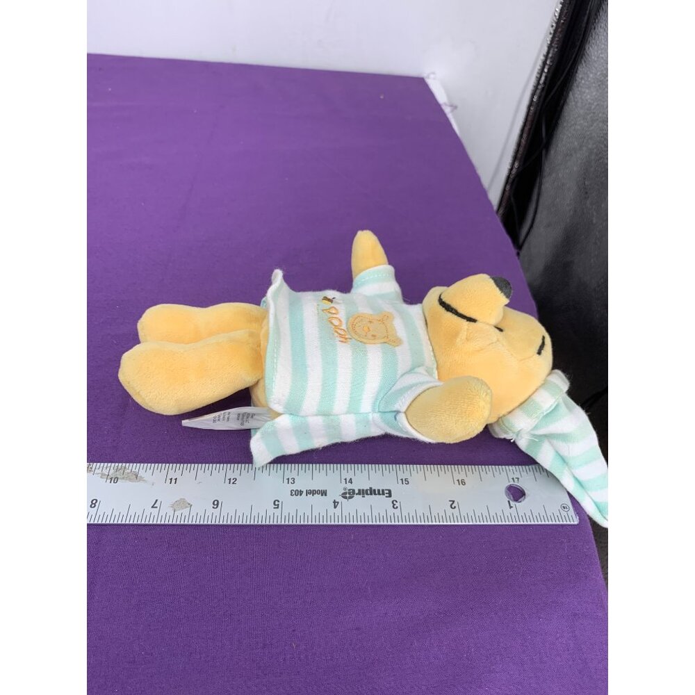 Disney Hoop Retail Stores 7 Inch Winnie the Pooh Lovie Green and White Striped N - Picture 6 of 7
